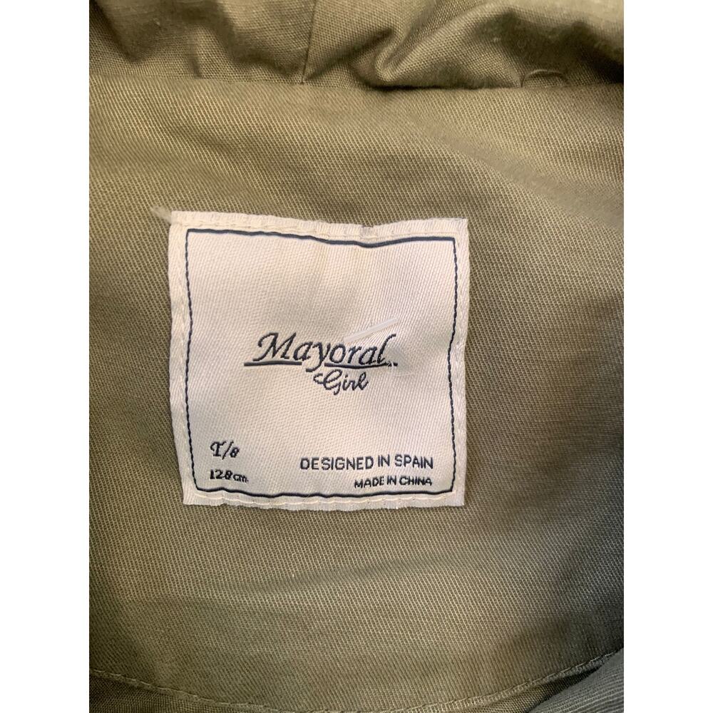 Mayoral Girl's Size 8 Olive Green Hooded Jacket With Studs - Picture 3 of 16